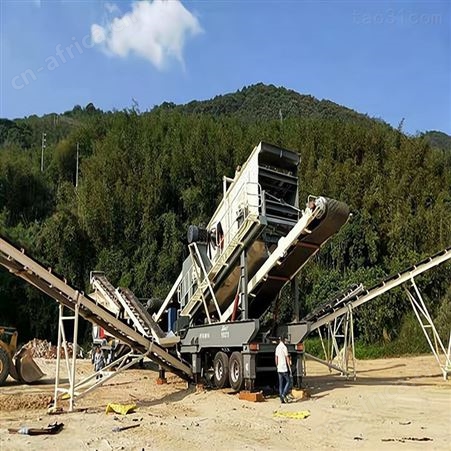 轮胎式移动制砂机 移动式破碎站 石子破碎机设备