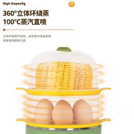 志高 煮蛋器家用双层小蒸锅 快速加热防干烧易清洗-JHZDQ001