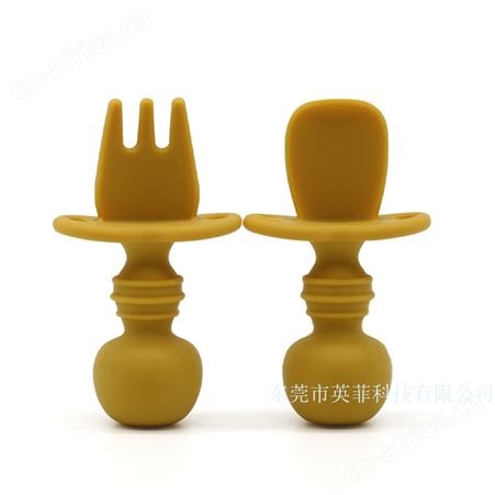 辅食儿童叉勺套装短柄长柄硅胶餐具婴幼儿训练吃饭宝宝学食舔舔勺