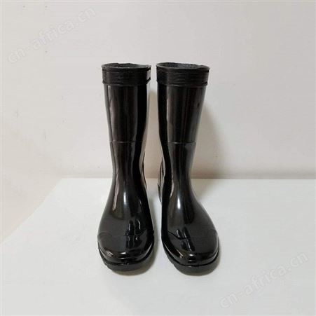 中筒单层雨靴消防救援橡胶水鞋PVC应急雨靴消防防汛中筒雨鞋继开