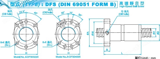 DFS2505滚珠丝杆图
