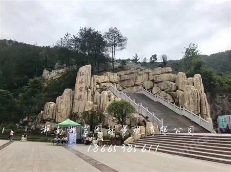 常德美丽农村塑石假山公司 园林景观假山公司 假山制作公司