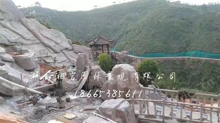 常德美丽农村塑石假山公司 园林景观假山公司 假山制作公司
