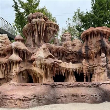 杭州市 水泥直塑雕塑假山 大型水池瀑布假山 景区假山 湘岩园林
