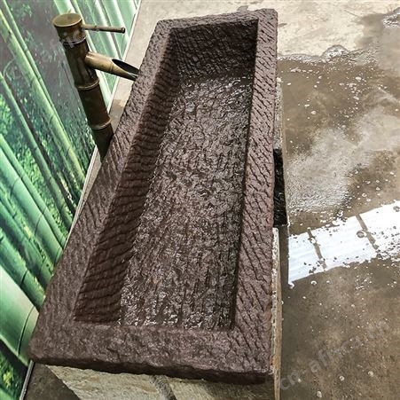 天然古式石头洗手盆 元宝槽 洗手池 别墅庭院旧石槽 文建石材