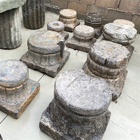 中式四合院户外做旧石门鼓 老柱础 大理石圆形石鼓