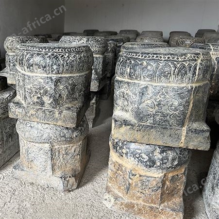 中式四合院户外做旧石门鼓 老柱础 大理石圆形石鼓