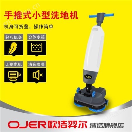 欧洁羿尔 酒店宾馆小型洗地机LW1 双刷手推型可折叠擦地吸干