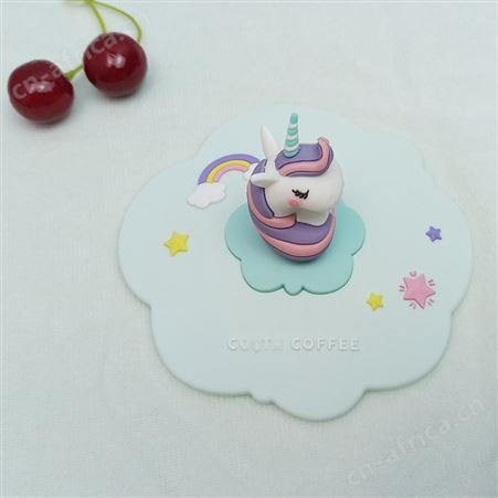 陶瓷杯杯盖创意马克杯吉祥物公仔礼品硅胶杯盖免费画立体图厂家