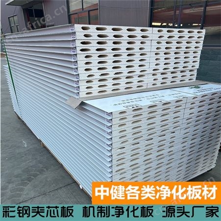 中健集团 洁净工程净化板批发 机制岩棉双玻镁彩钢夹芯板定制隔板