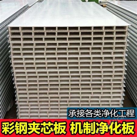中健 中空玻镁板岩棉防火彩钢板 高强度机制净化板厂家
