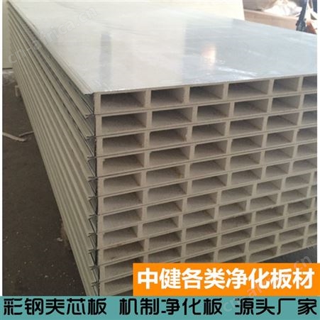 中健集团 洁净工程净化板批发 机制岩棉双玻镁彩钢夹芯板定制隔板
