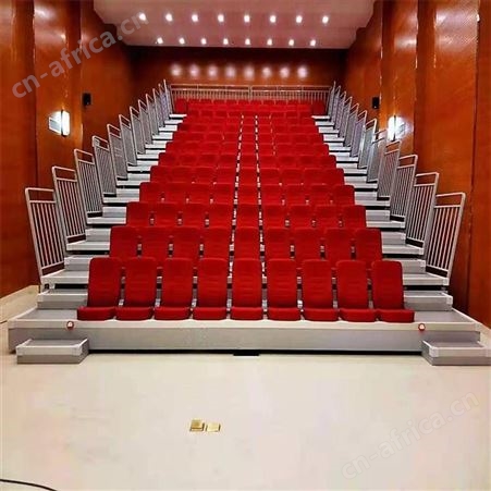 华丽体育钢结构手动伸缩看台 剧院看台订制 体育馆电动伸缩看台
