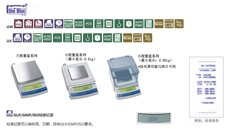 电子托盘天平UW/UX系列