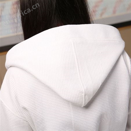 全棉酒店华夫格浴袍 浴袍男女士情侣长款睡袍吸水连帽浴袍