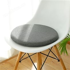 圆形记忆棉榻榻米日式纯色办公室椅垫可拆洗棉亚麻防滑坐垫