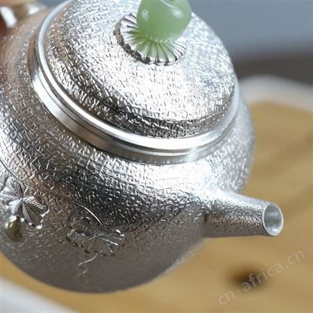 福禄手工银壶纯银999泡茶壶家用茶道冲茶沏茶壶功夫足银茶具定制