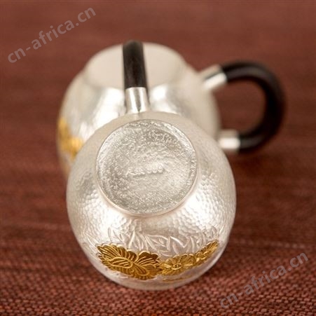 纯手工银茶杯子 999带手柄单个纯银主人品茗茶杯茶盏喝茶水杯