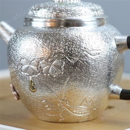 福禄手工银壶纯银999泡茶壶家用茶道冲茶沏茶壶功夫足银茶具定制