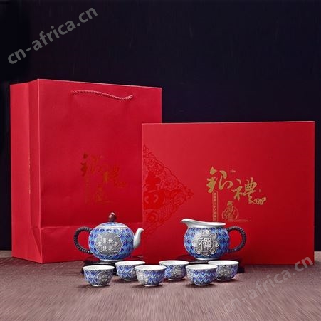 禅缘 纯银999足银银壶 景泰蓝茶具手工套装家用泡茶壶