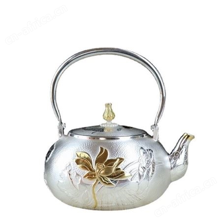 连年有余高档纯银茶具套装s999全手工泡茶煮水银壶公道杯喝茶杯子