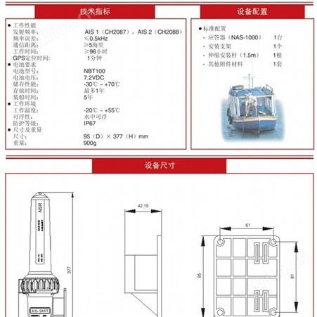 NAS-1000搜救AIS应答器 AIS-SART 船用搜救应答器 CCS证书